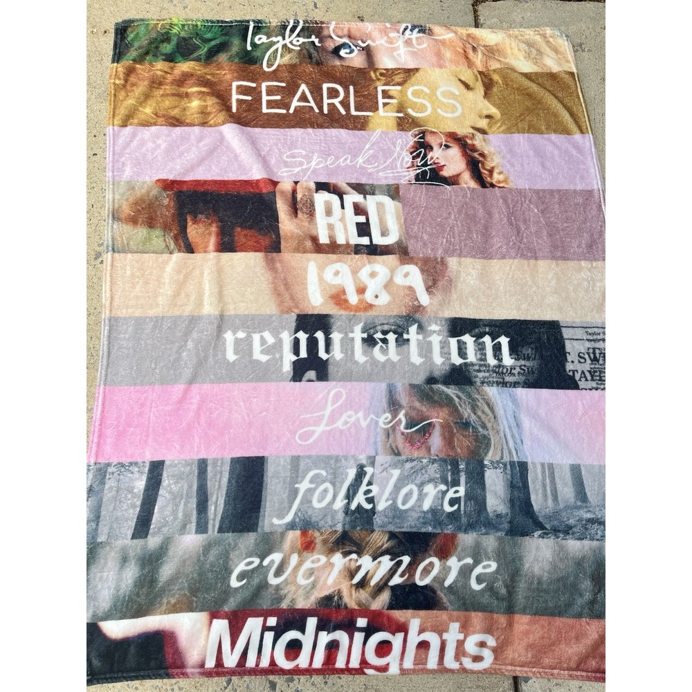 Taylor Swift Albums Throw Blanket Small 56x41 Swiftie Merch Gift Bedroom Deco